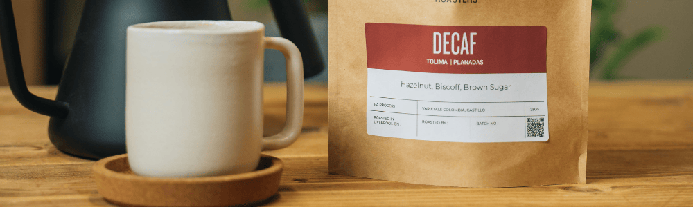 An image of Crosby Coffees whole bean decaf coffee 